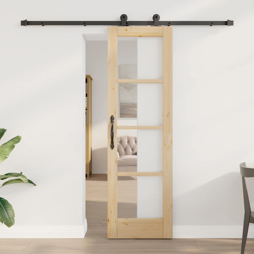 Puerta Corredera Natural y Negro 61 x 198,5 cm