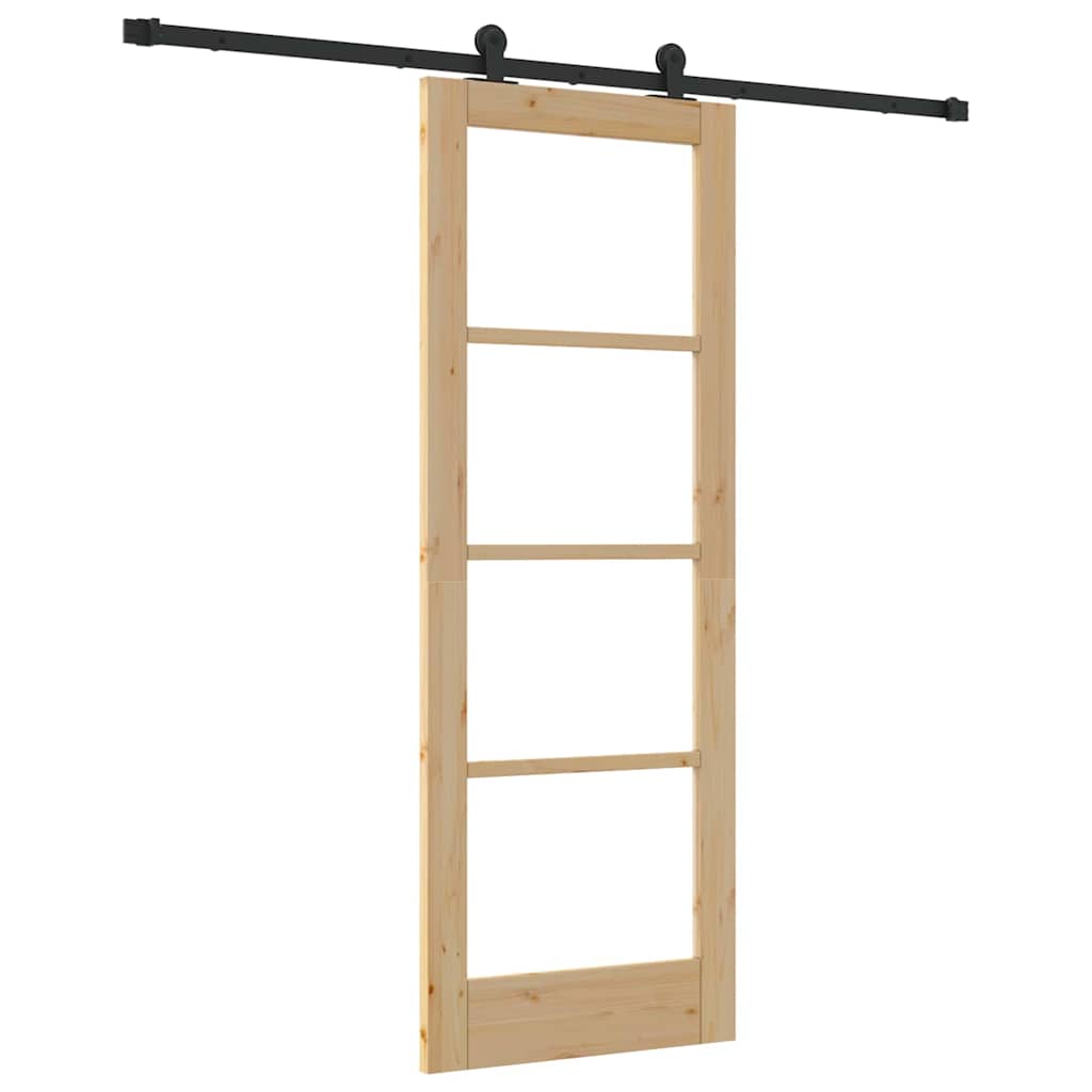 Puerta Corredera Natural y Negro 73,5 x 198,5 cm