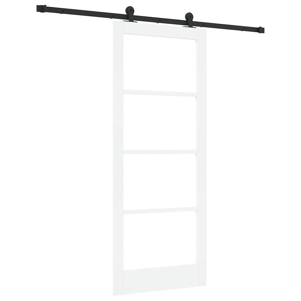 Puerta Corredera Madera de Pino y Vidrio Templado 83 x 202 cm