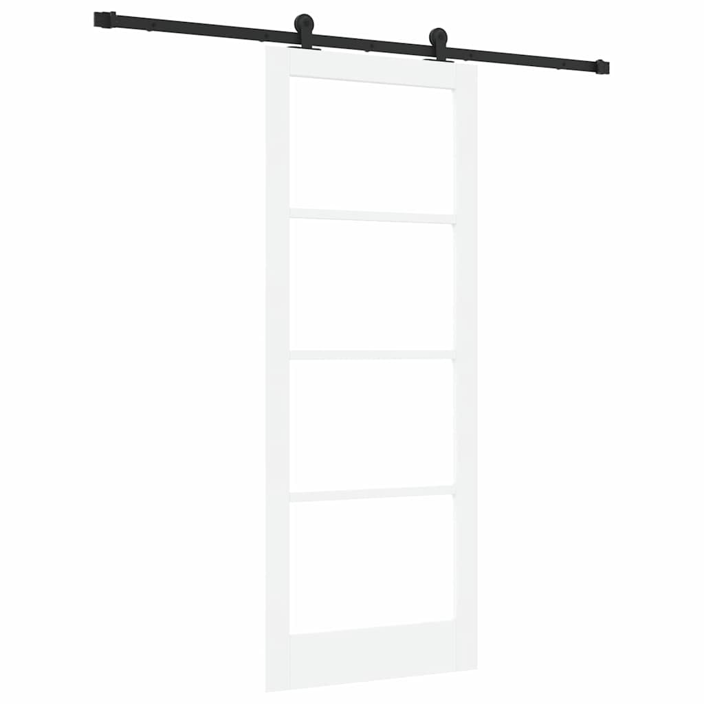Puerta Corredera Madera de Pino y Vidrio Templado 83 x 211 cm