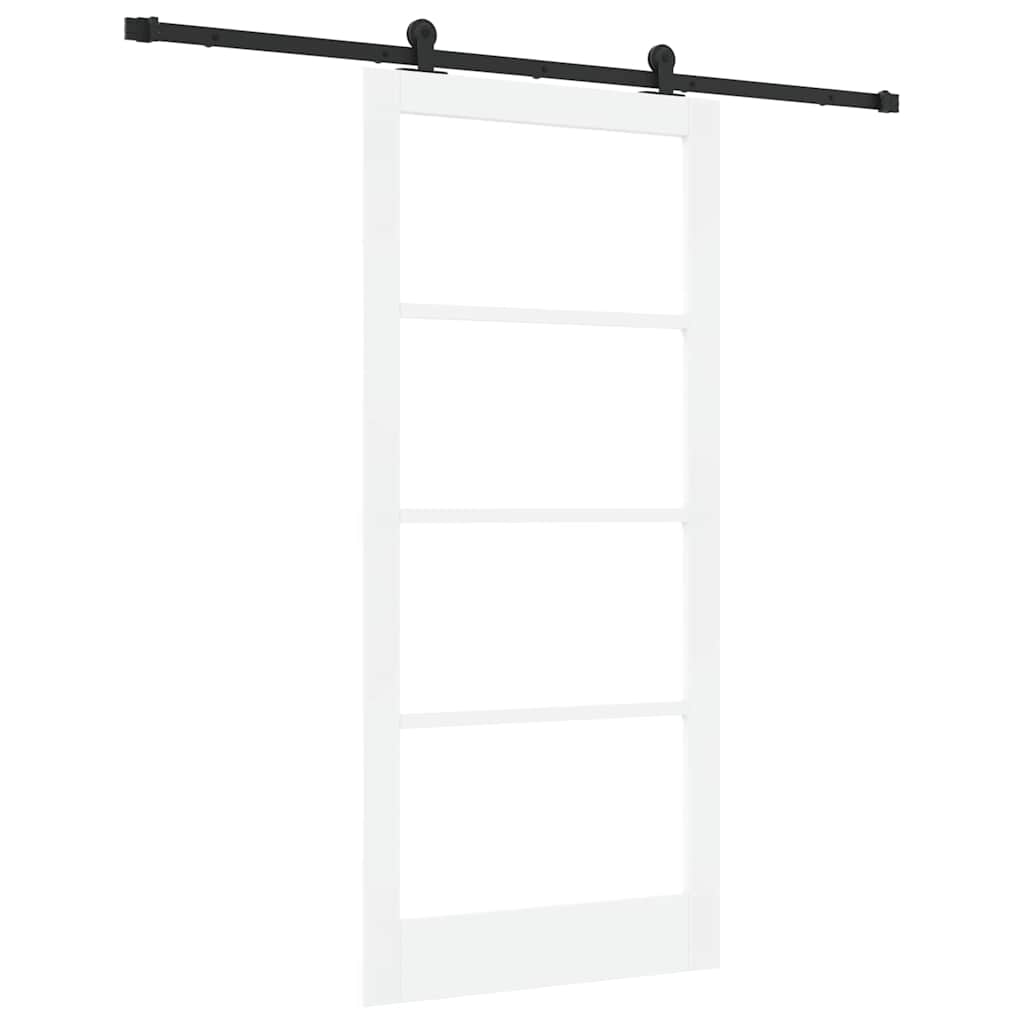 Puerta Corredera Madera de Pino y Vidrio Templado 93 x 202 cm