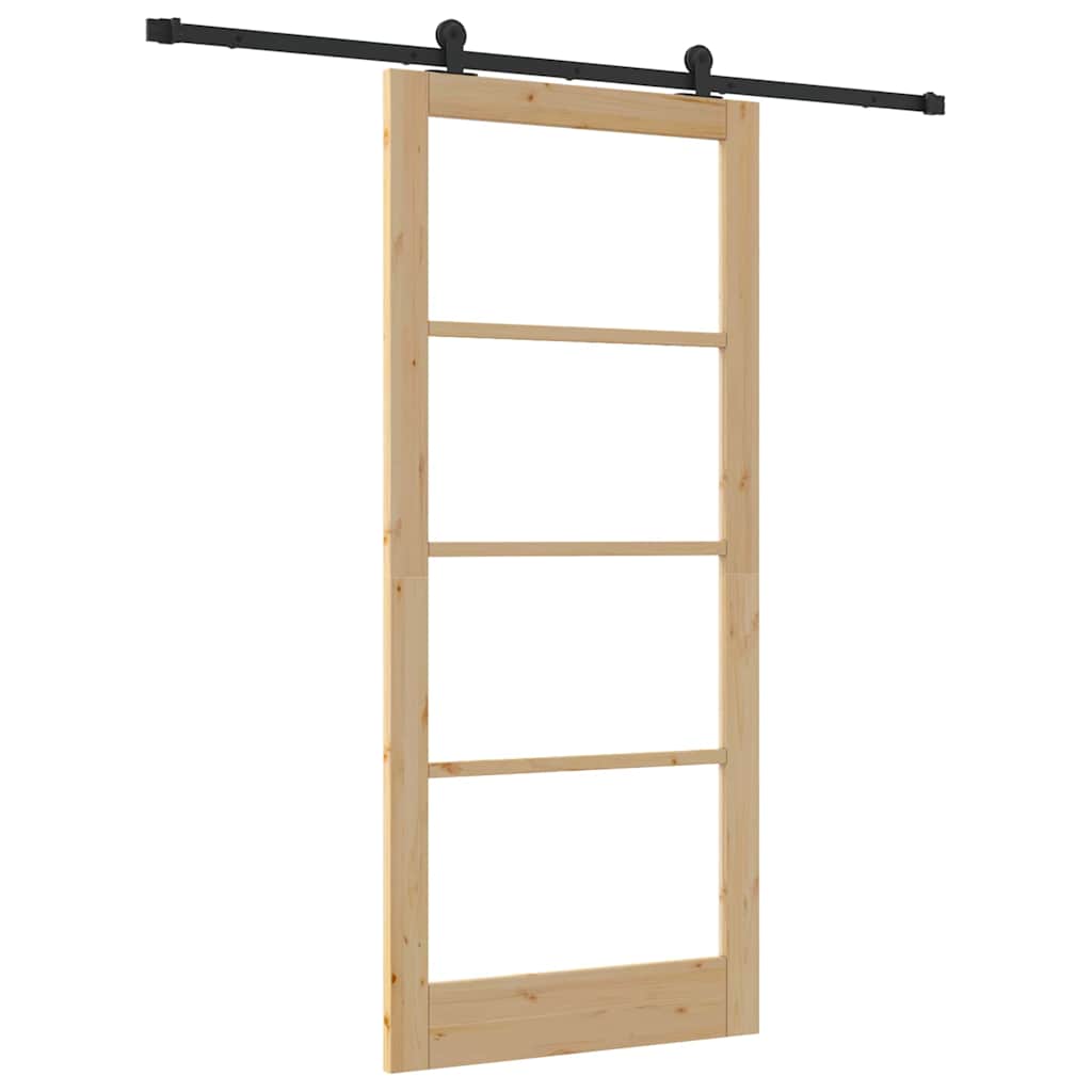 Puerta Corredera Natural y Negro 93 x 211 cm
