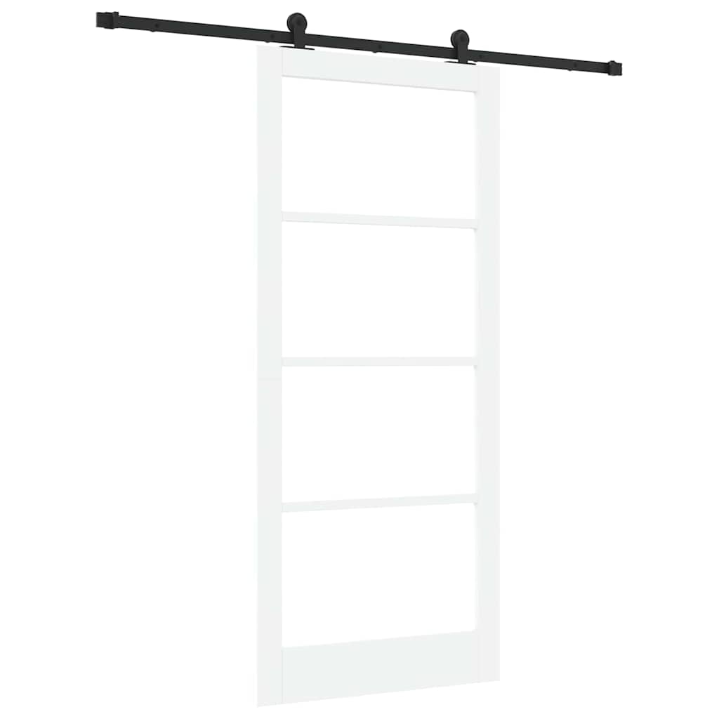 Puerta Corredera Madera de Pino y Vidrio Templado 93 x 211 cm