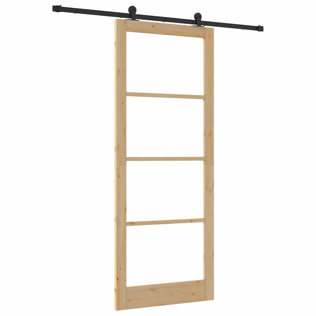 Puerta Corredera Natural y Negro 93 x 232 cm