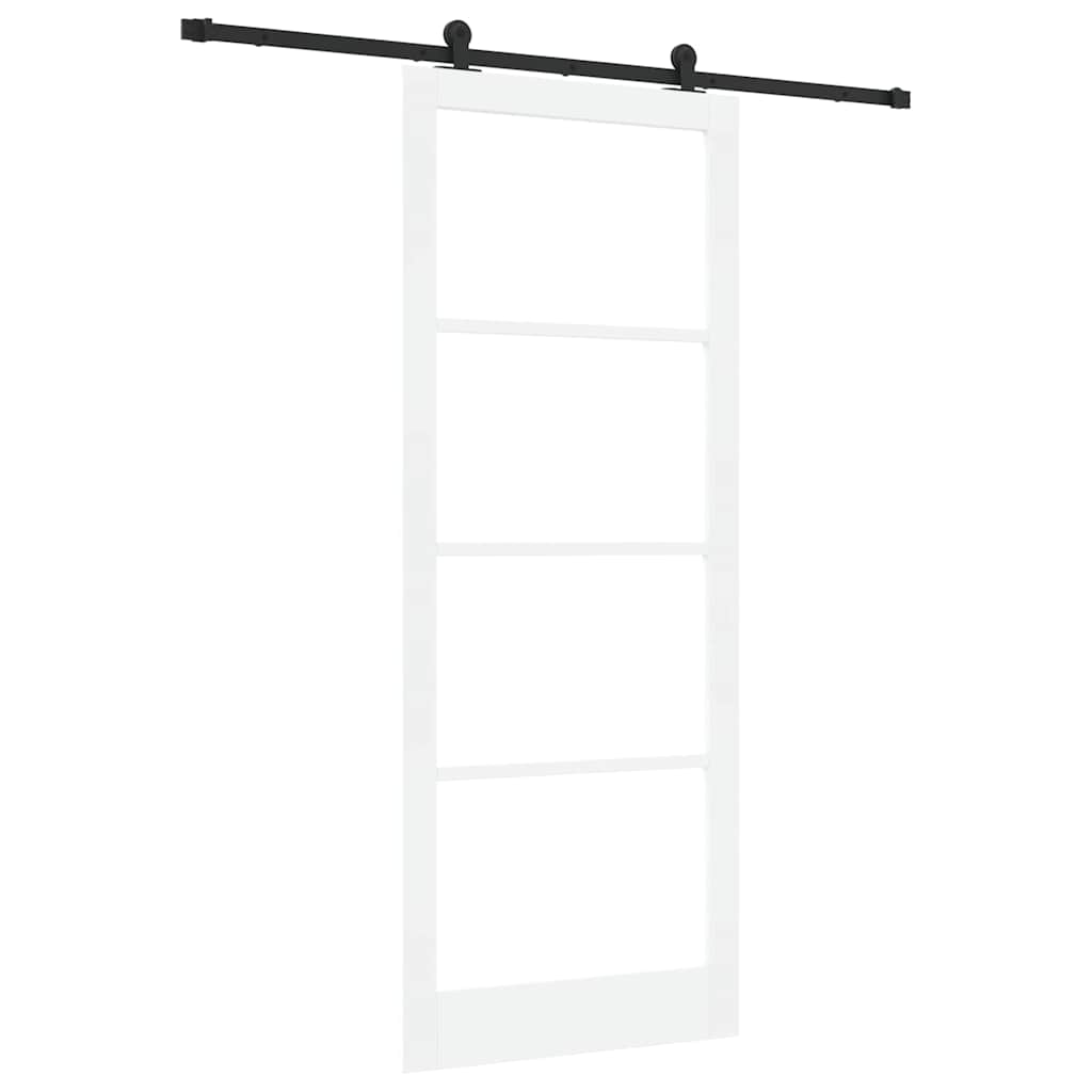 Puerta Corredera Madera de Pino y Vidrio Templado 93 x 232 cm