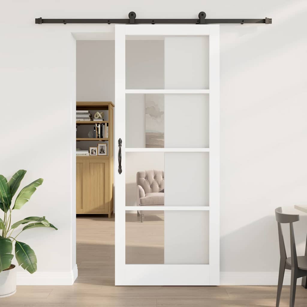 Puerta Corredera Madera de Pino y Vidrio 93 x 232 cm