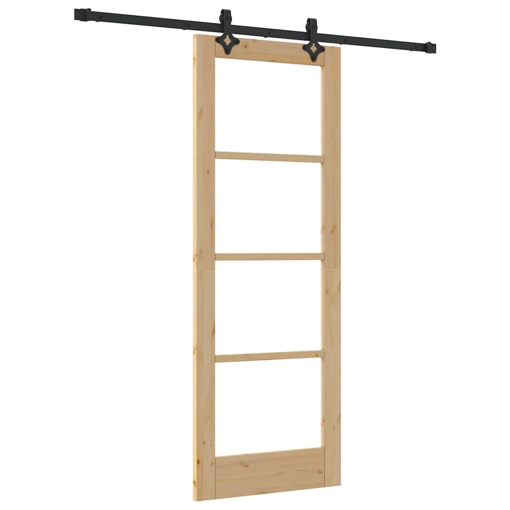 Puerta Corredera Natural y Negro 73,5 x 198,5 cm
