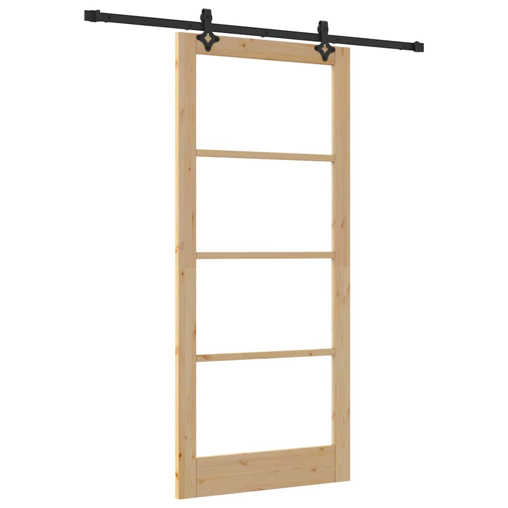 Puerta Corredera Natural y Negro 93 x 211 cm
