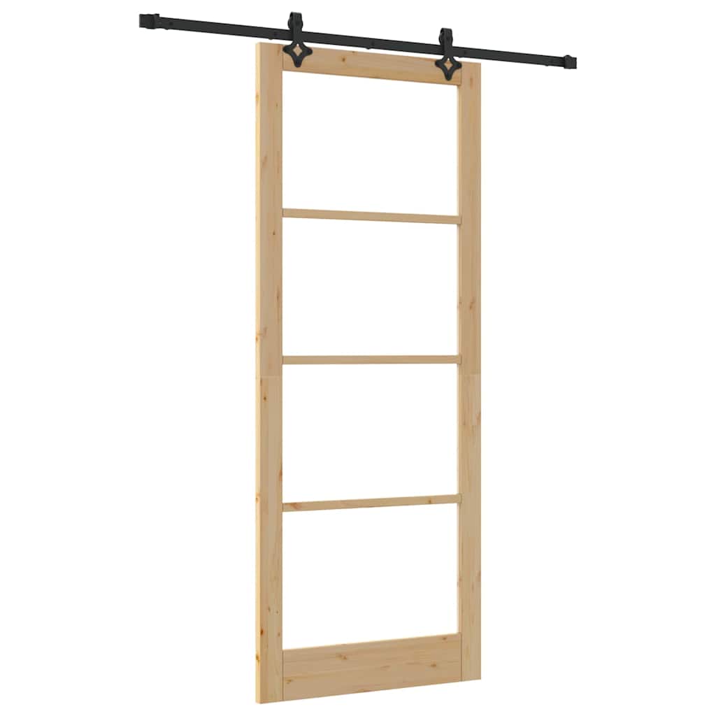 Puerta Corredera Natural y Negro 93 x 232 cm
