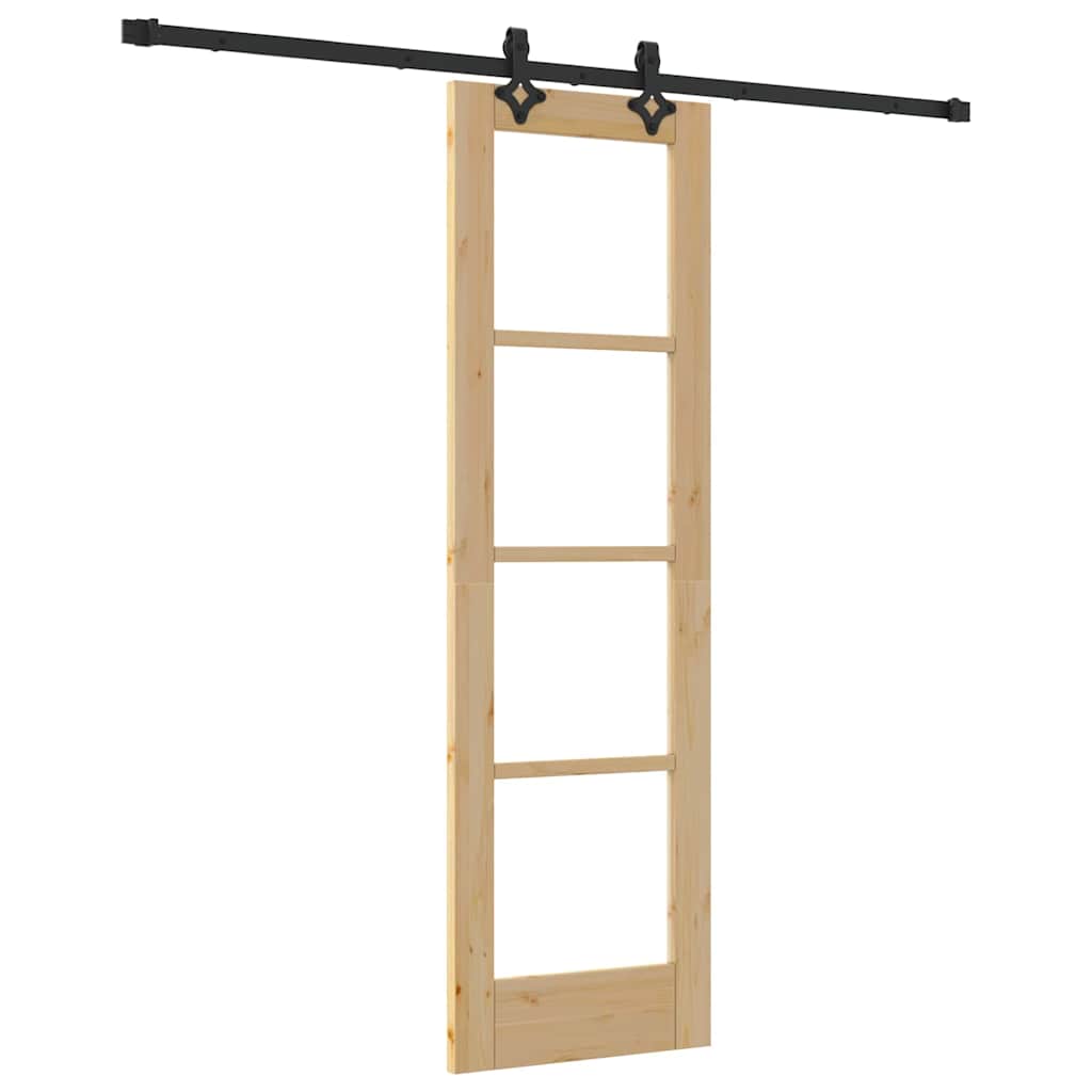 Puerta Corredera Natural y Negro 61 x 198,5 cm