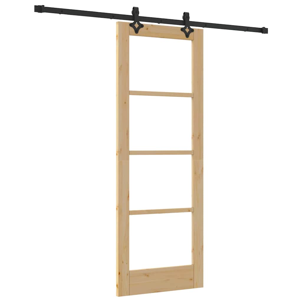 Puerta Corredera Natural y Negro 73,5 x 198,5 cm