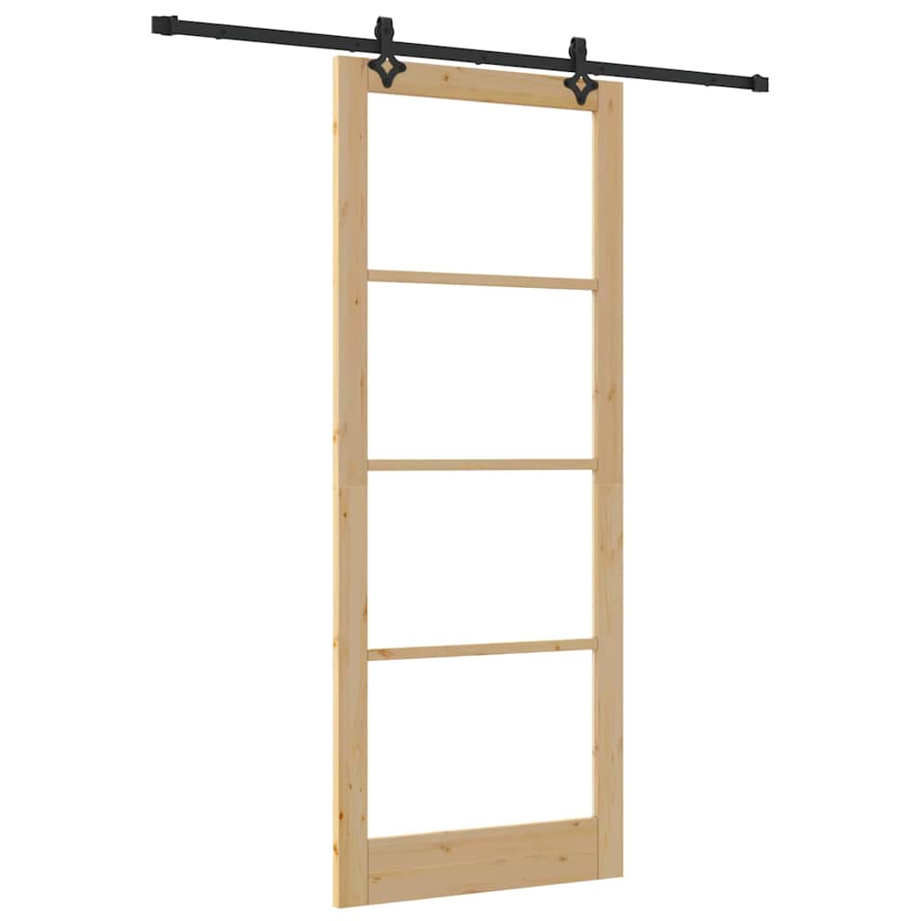 Puerta Corredera Natural y Negro 93 x 232 cm