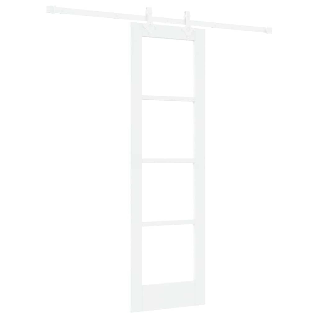 Puerta Corredera 61 x 198,5 cm Madera de Pino Maciza y Vidrio