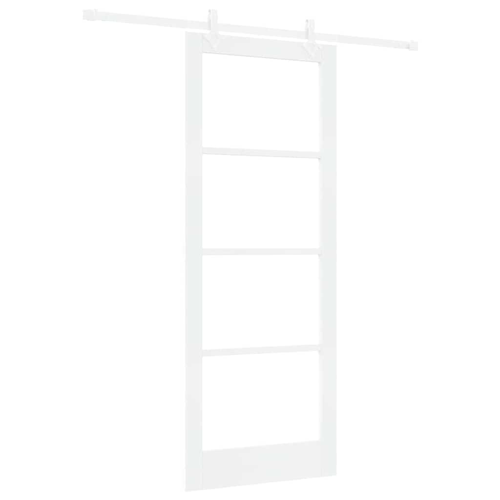 Puerta Corredera 83 x 211 cm Madera de Pino Maciza y Vidrio
