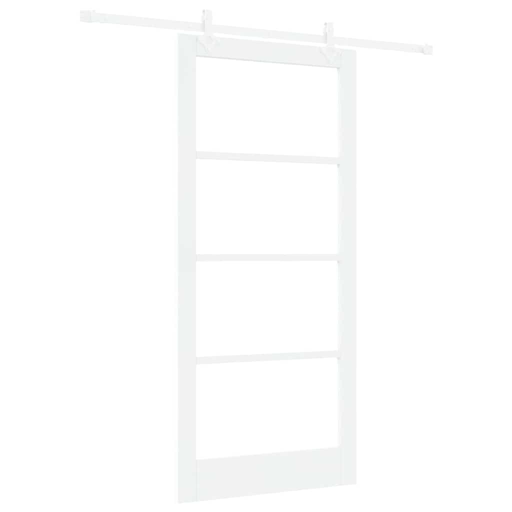 Puerta Corredera 93 x 202 cm Madera de pino maciza y vidrio