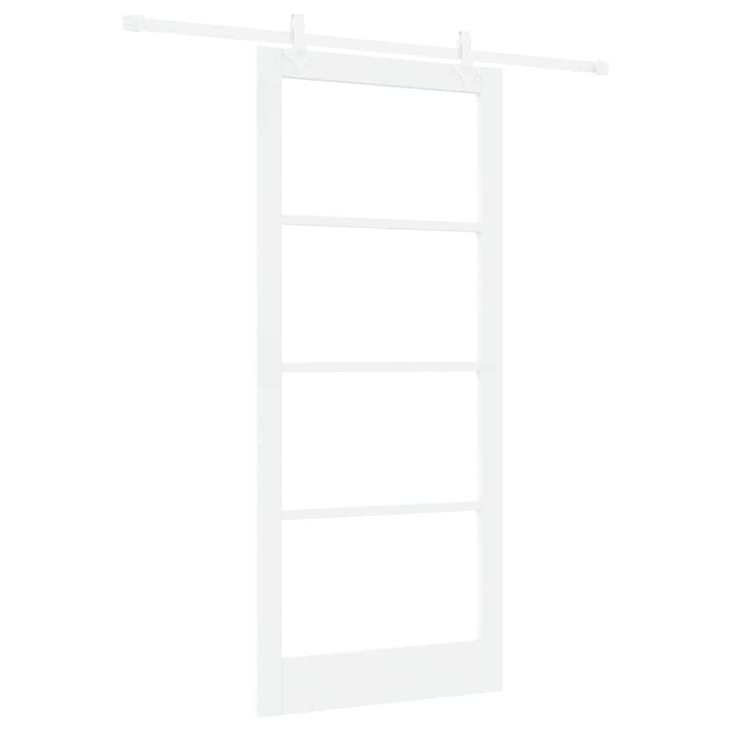 Puerta Corredera 93 x 211 cm Madera de Pino Maciza y Vidrio