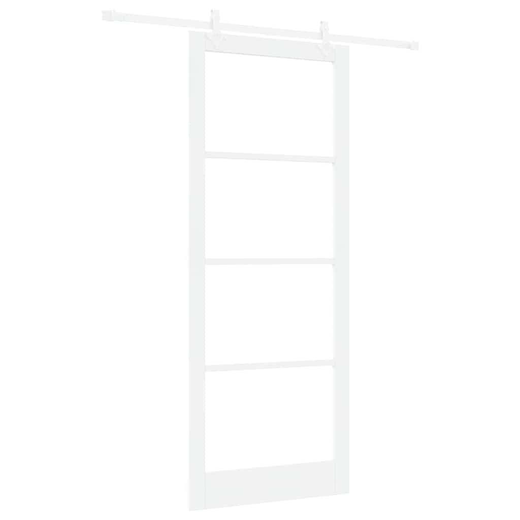 Puerta Corredera 93 x 232 cm Madera de Pino Maciza y Vidrio