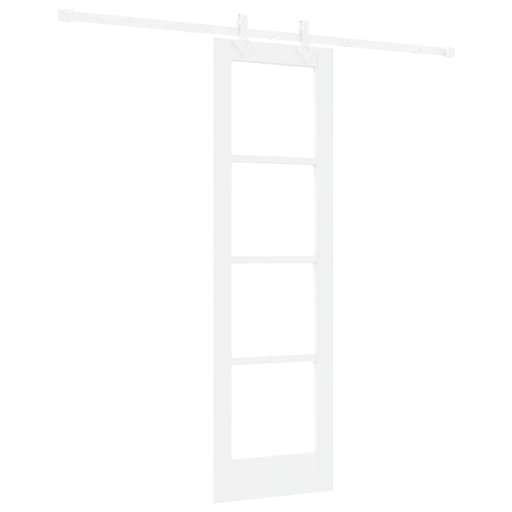 Puerta Corredera 61 x 198,5 cm Madera de Pino Maciza y Vidrio