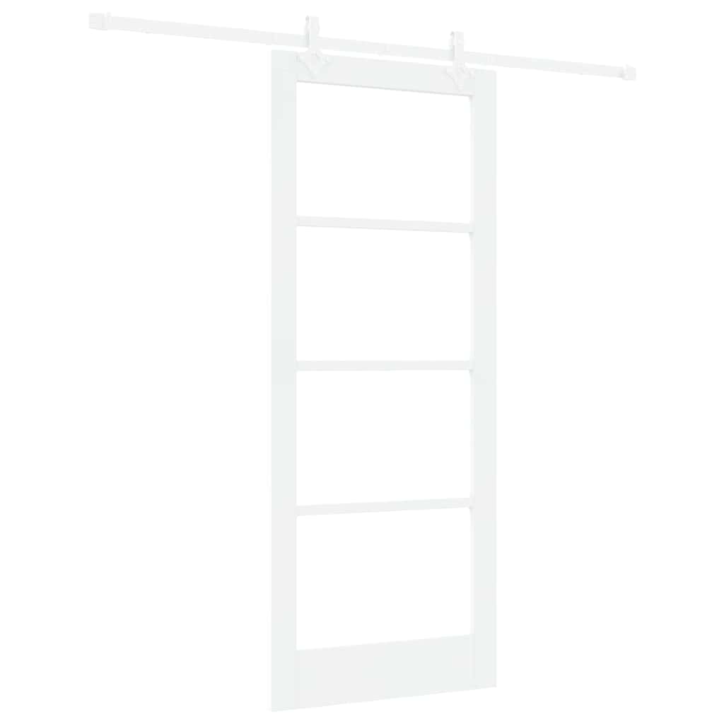 Sliding Door 83 x 202 cm Solid Pine Wood and Glass 