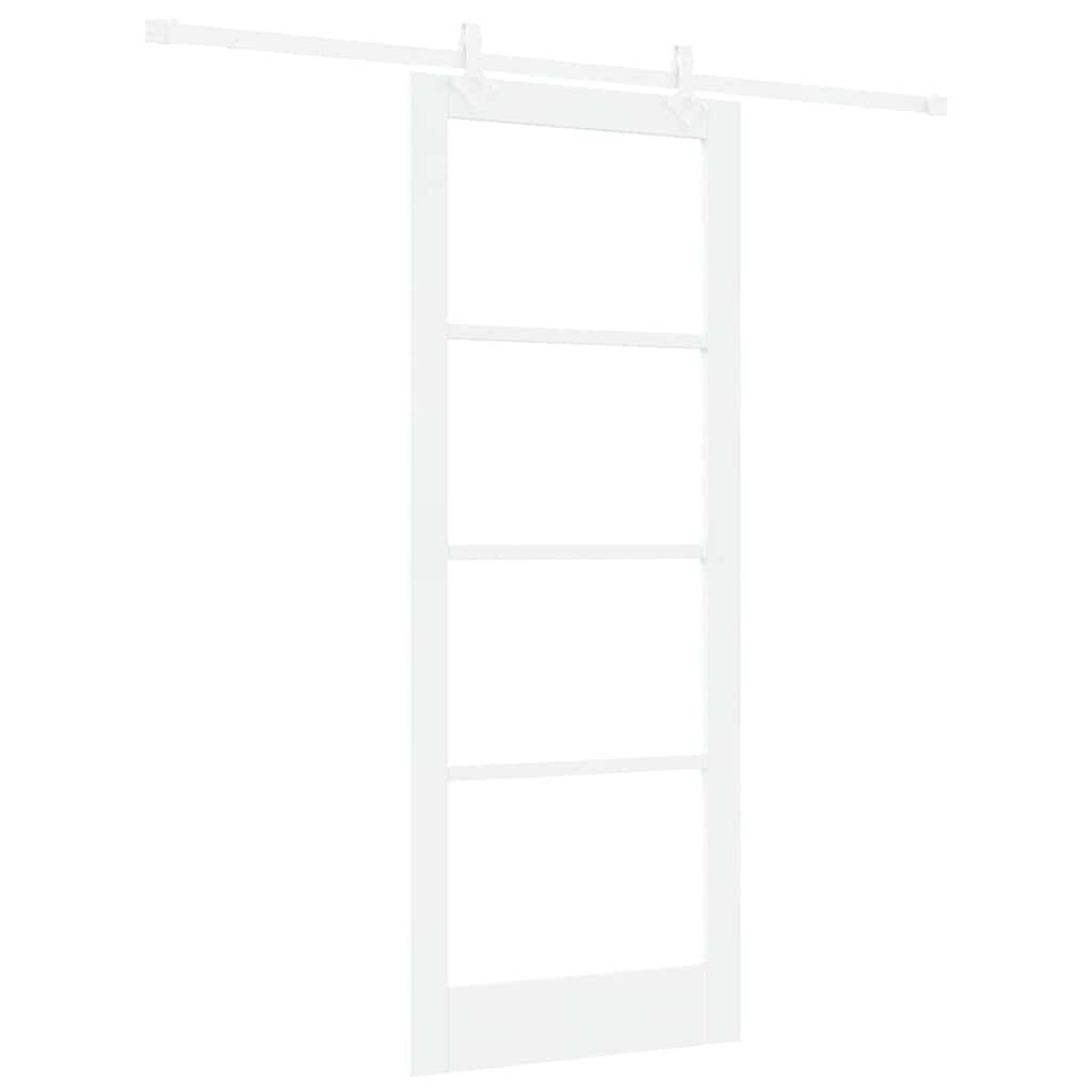 Sliding Door 83 x 211 cm Solid Pine Wood and Glass 