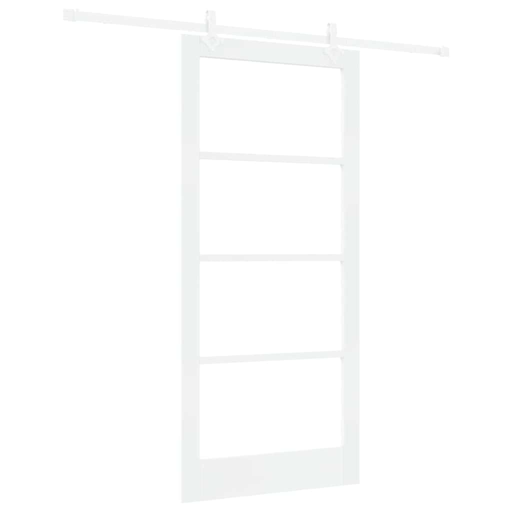 Sliding Door 93 x 202 cm Solid pine wood and glass 