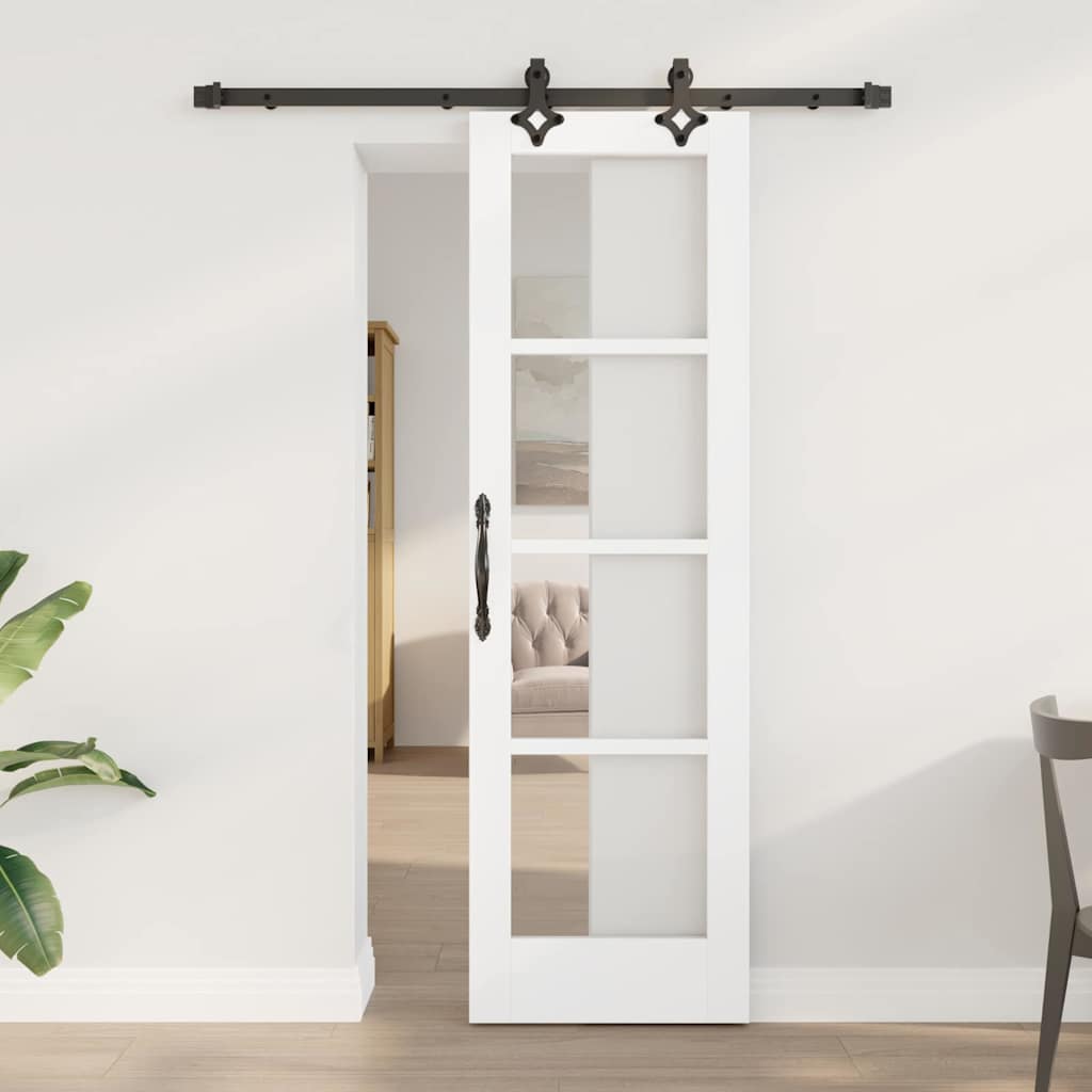 Sliding Door 61 x 198.5 cm Solid pine wood and glass 