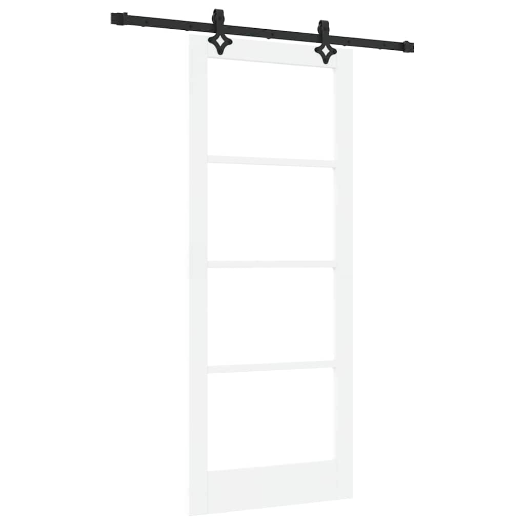 Sliding Door 83 x 202 cm Solid pine wood and glass 