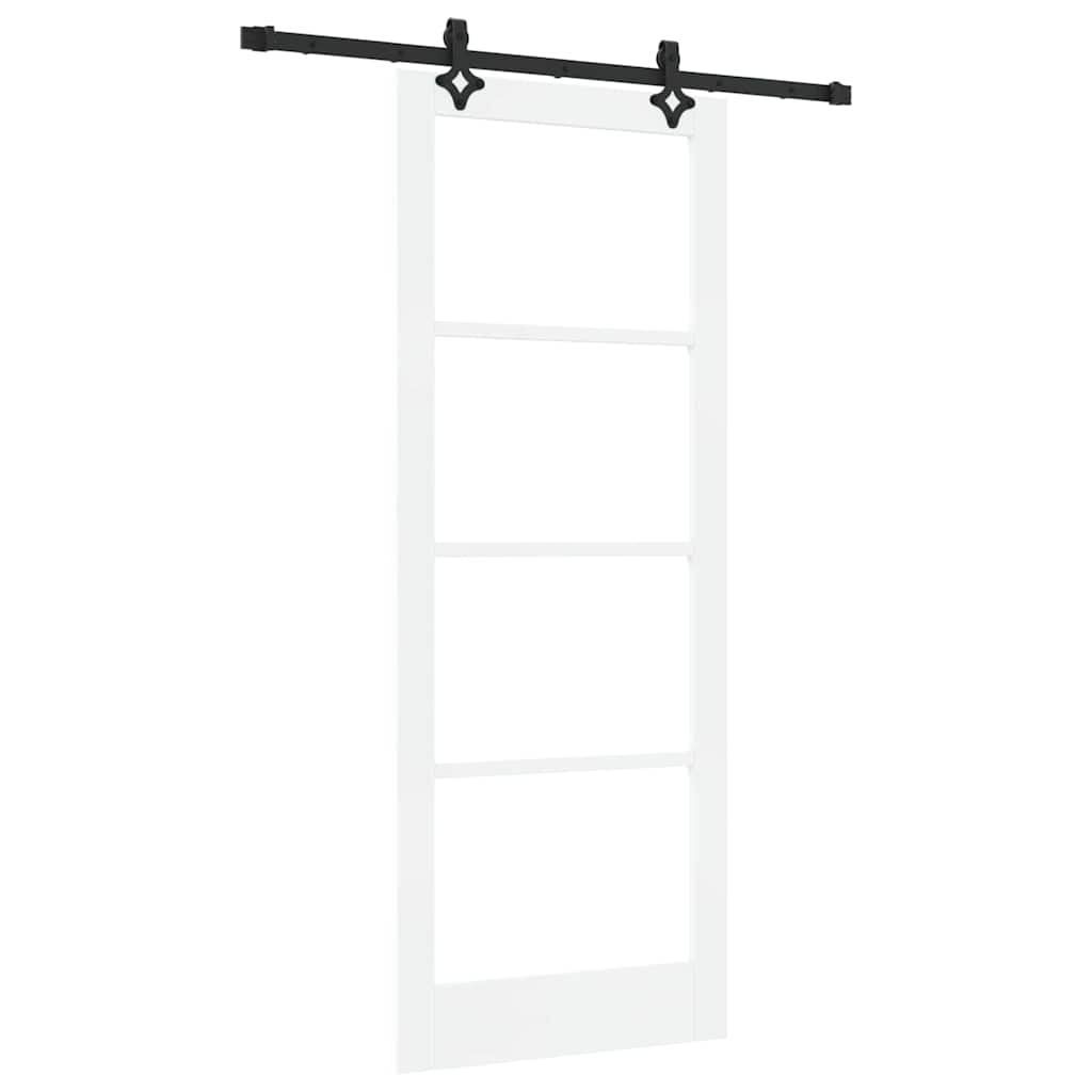 Sliding Door 83 x 211 cm Solid pine wood and glass 