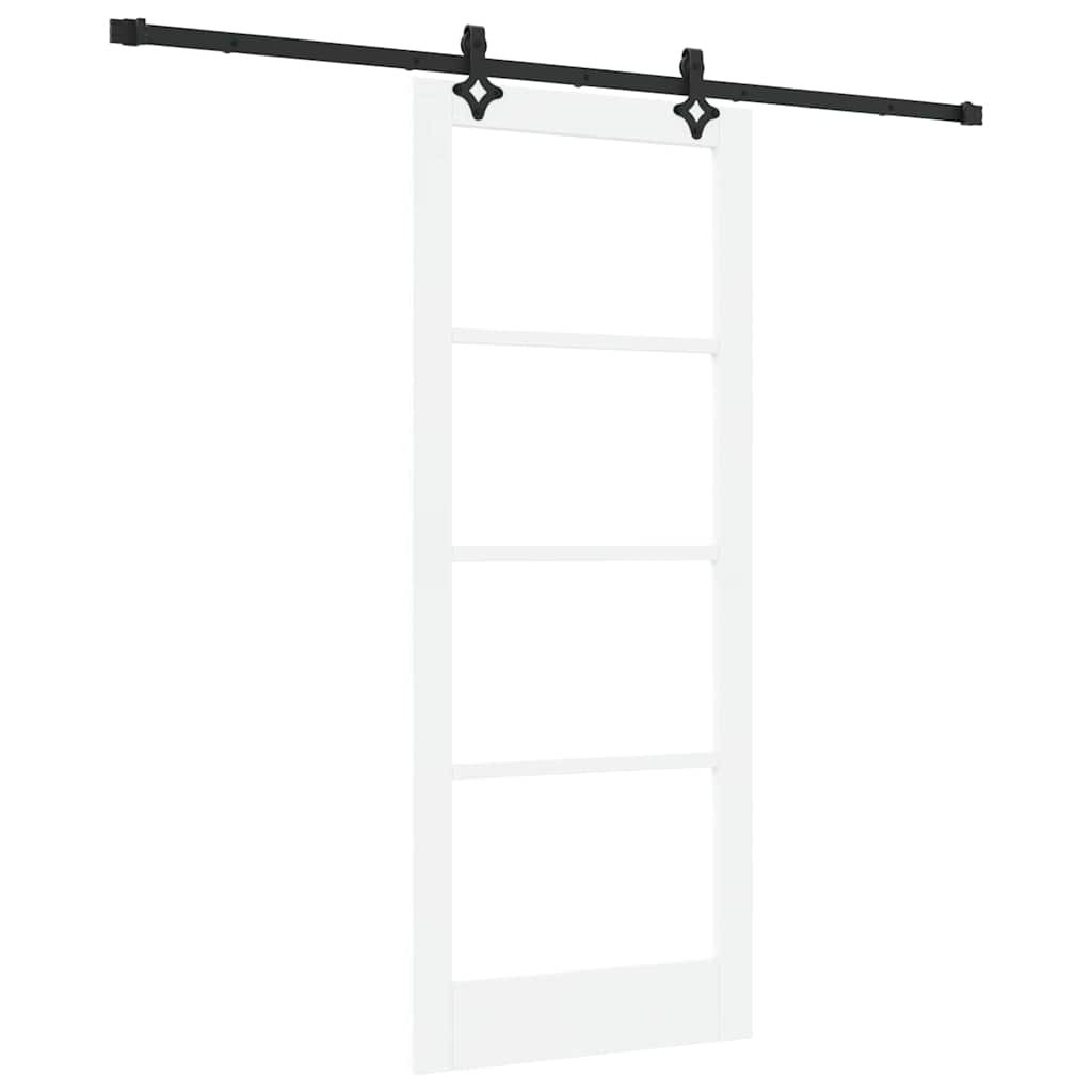 Sliding Door 83 x 202 cm Solid pine wood and glass 