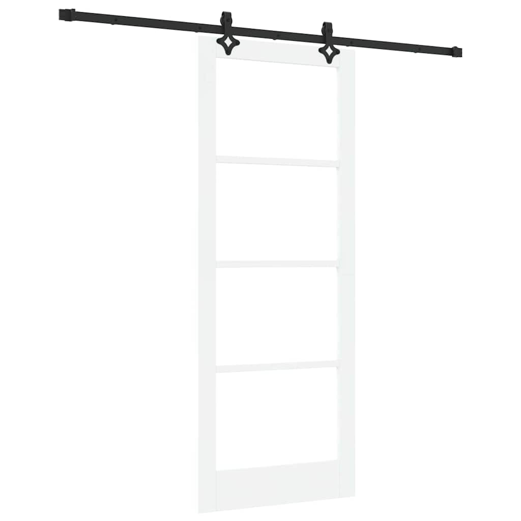 Sliding Door 83 x 211 cm Solid pine wood and glass 