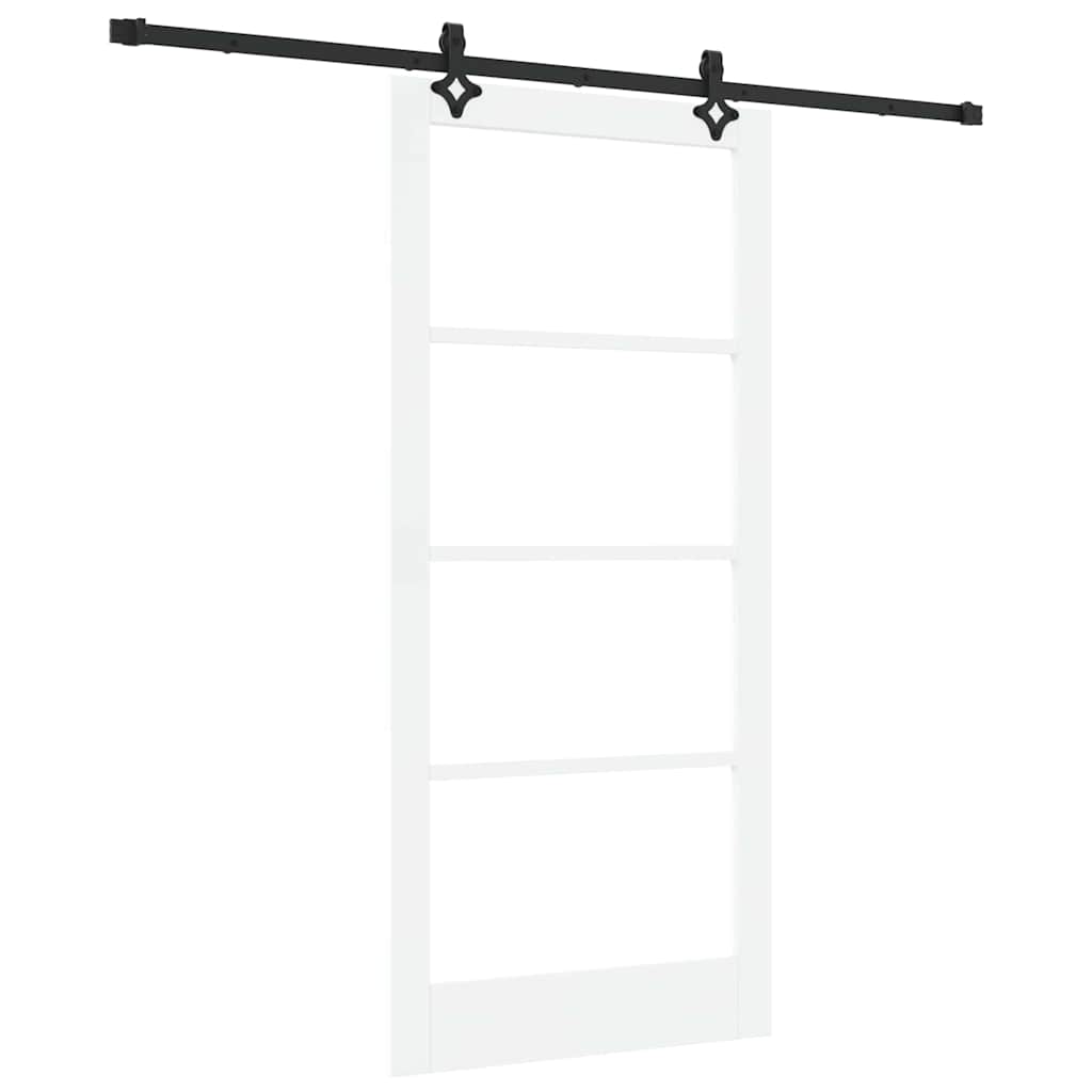 Sliding door 93 x 202 cm Solid pine wood and glass 
