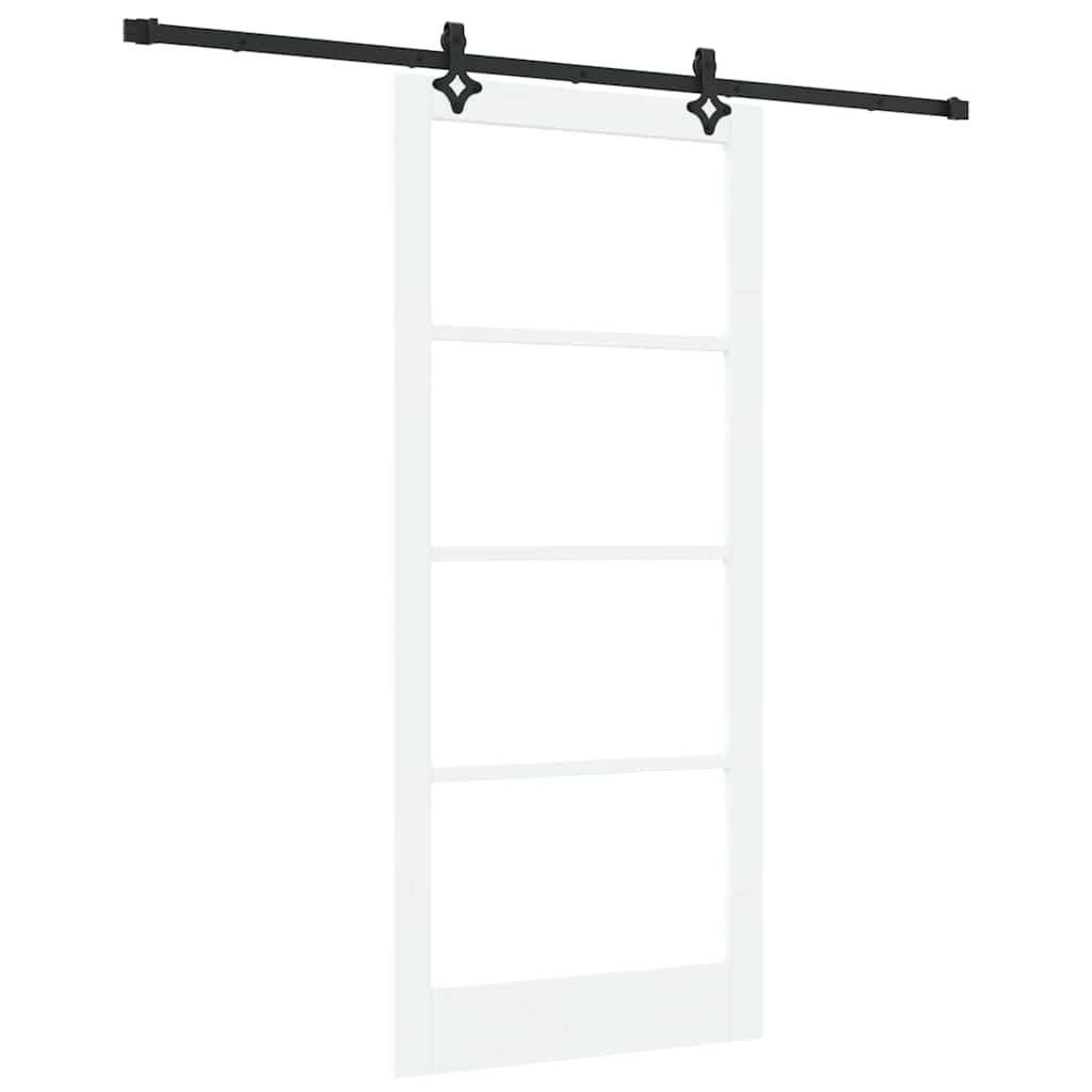 Sliding Door 93 x 211 cm Solid pine wood and glass 
