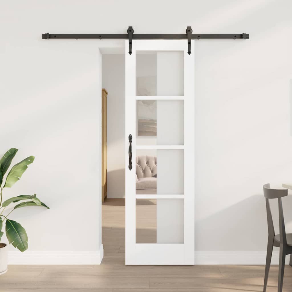 Sliding Door 61 x 198.5 cm Solid pine wood and glass 