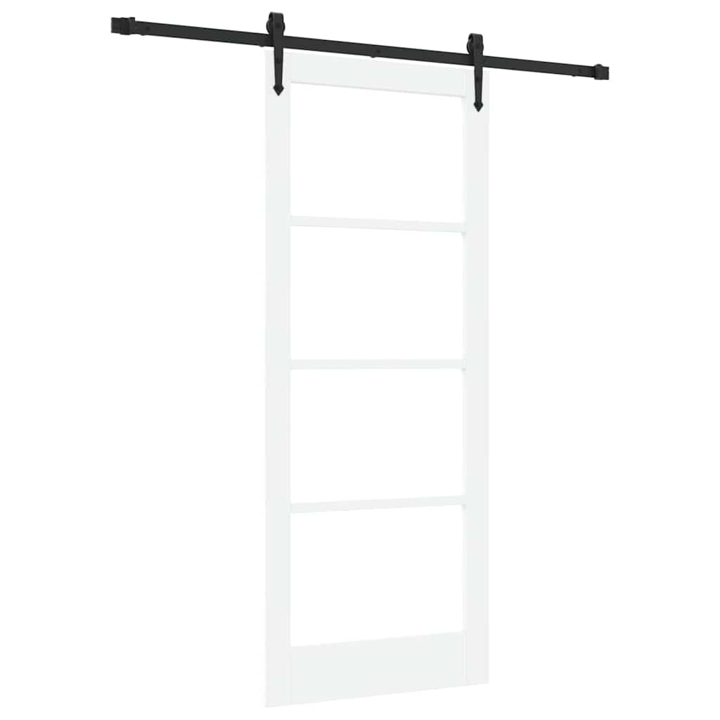 Sliding Door 83 x 202 cm Solid pine wood and glass 