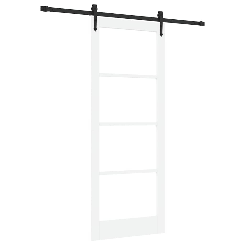 Sliding Door 83 x 211 cm Solid pine wood and glass 