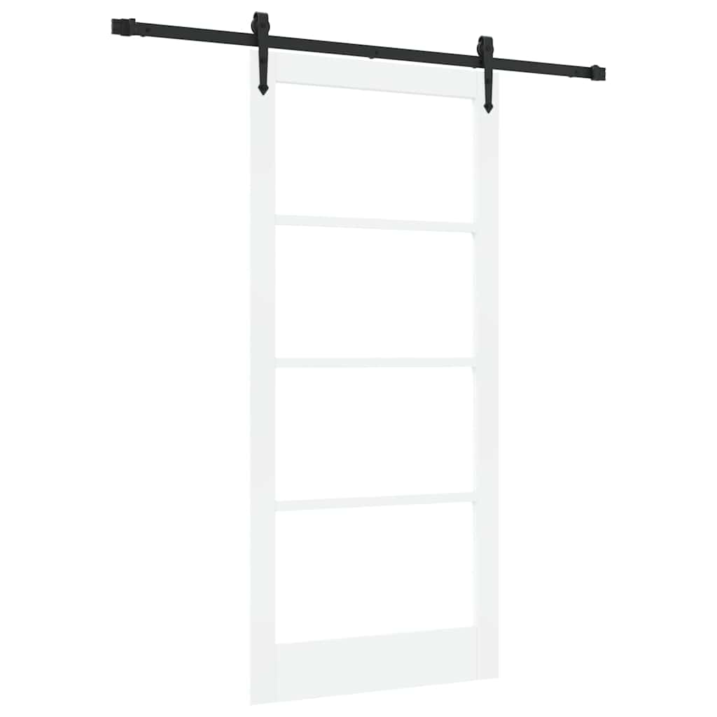 Sliding Door 93 x 202 cm Solid pine wood and glass 