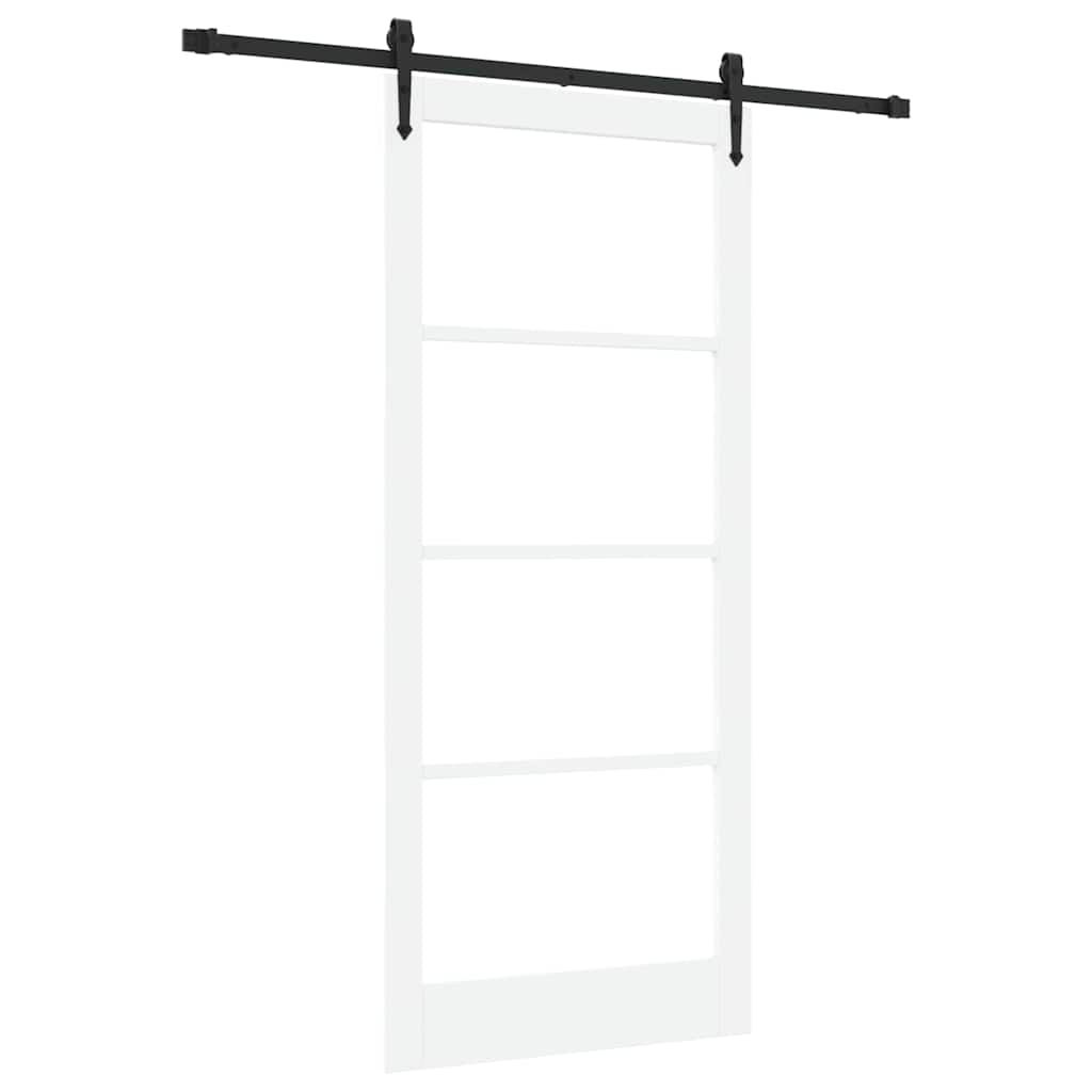 Sliding Door 93 x 211 cm Solid pine wood and glass 