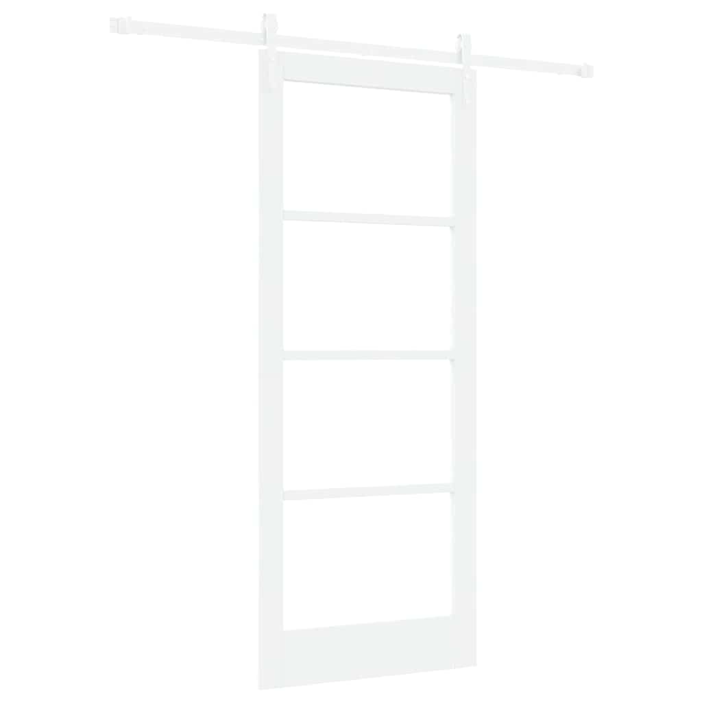 Sliding Door 83 x 202 cm Solid pine wood and glass 