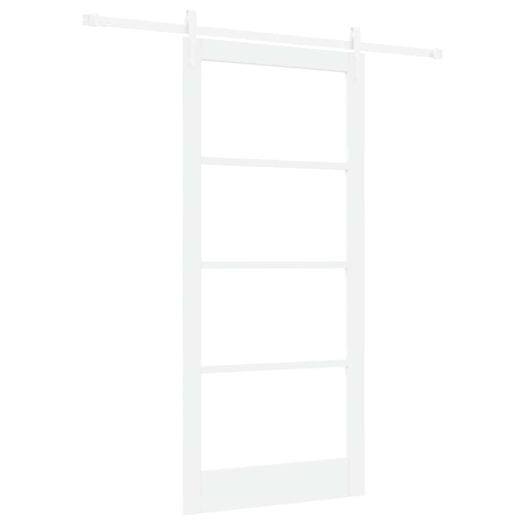 Sliding Door 93 x 202 cm Solid pine wood and glass 