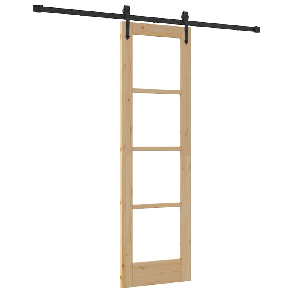 Puerta Corredera Natural y Negro 61 x 198,5 cm