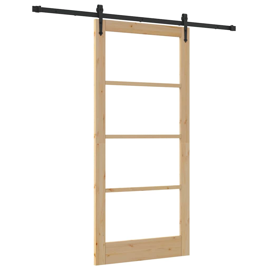 Sliding Door Natural and black 93 x 202 cm 