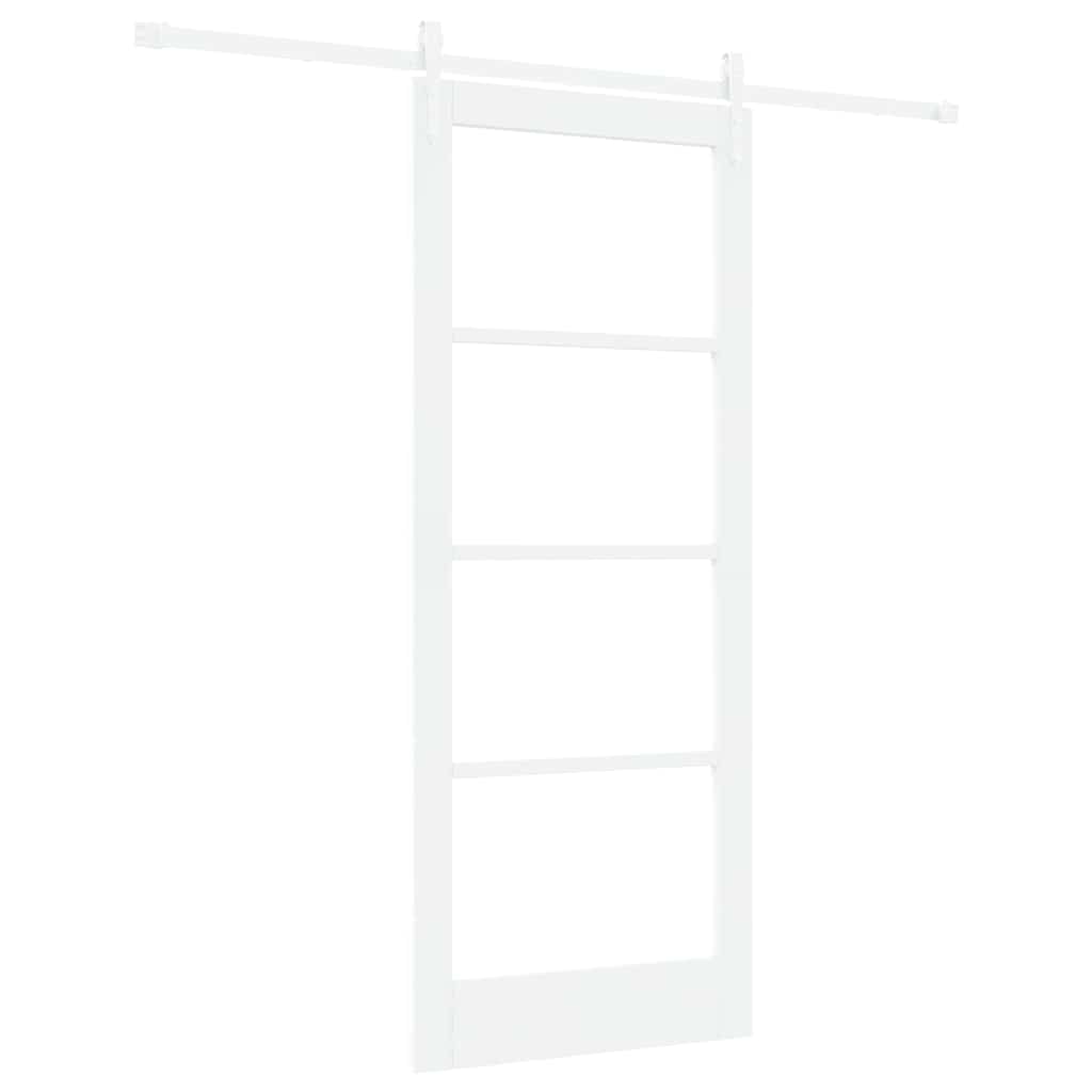 Sliding Door 83 x 202 cm Solid pine wood and glass 