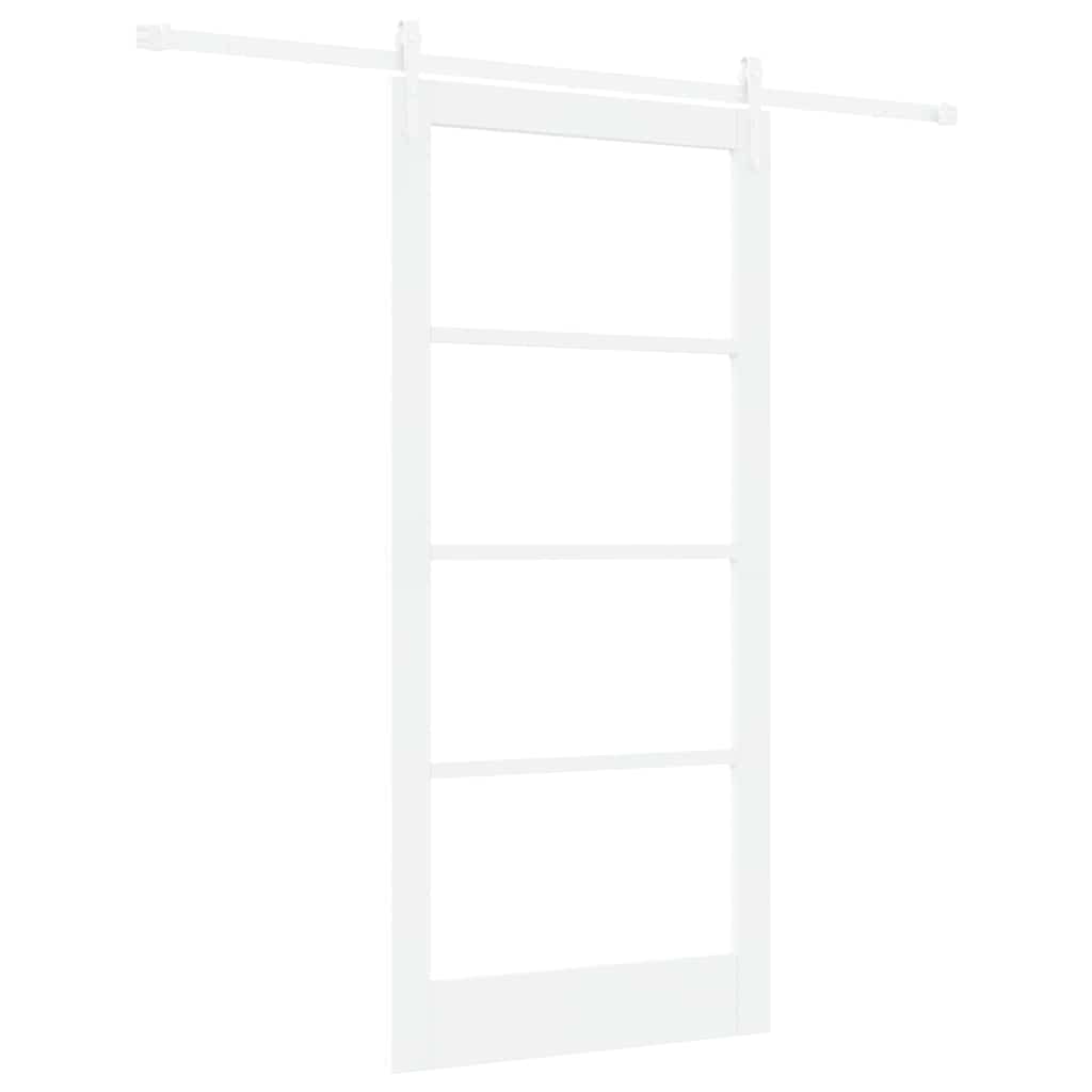 Sliding Door 93 x 202 cm Solid pine wood and glass 
