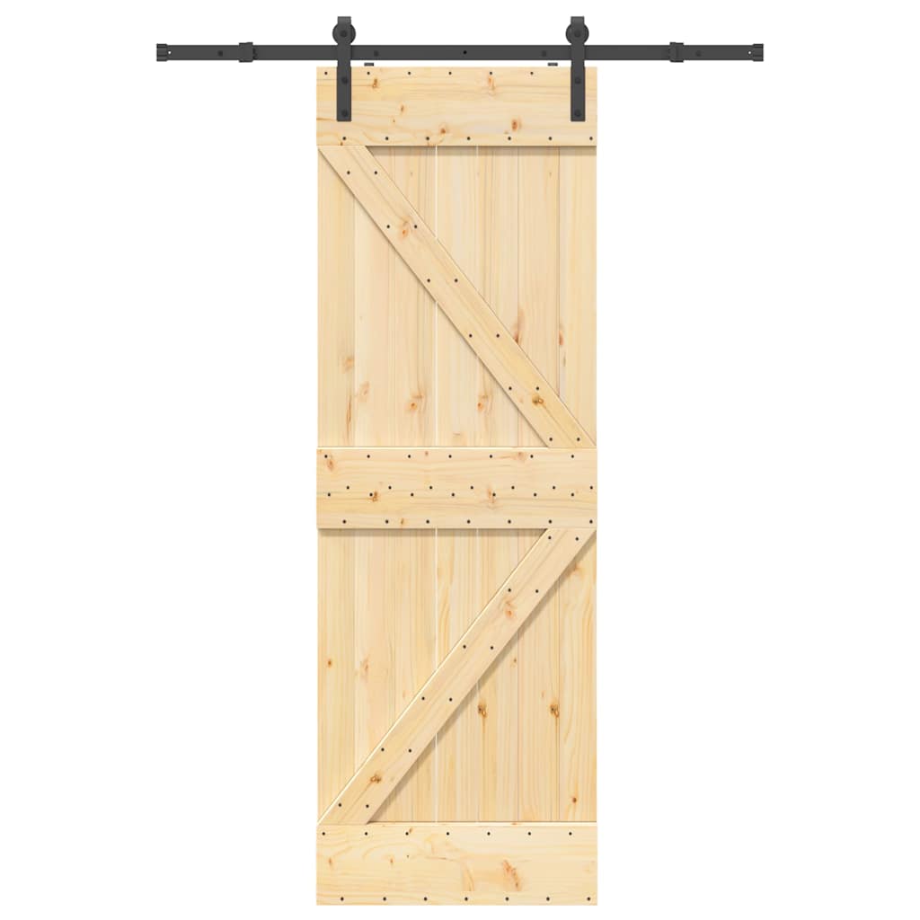 Vetonek Puerta corredera con herrajes madera maciza de pino 70x210 cm