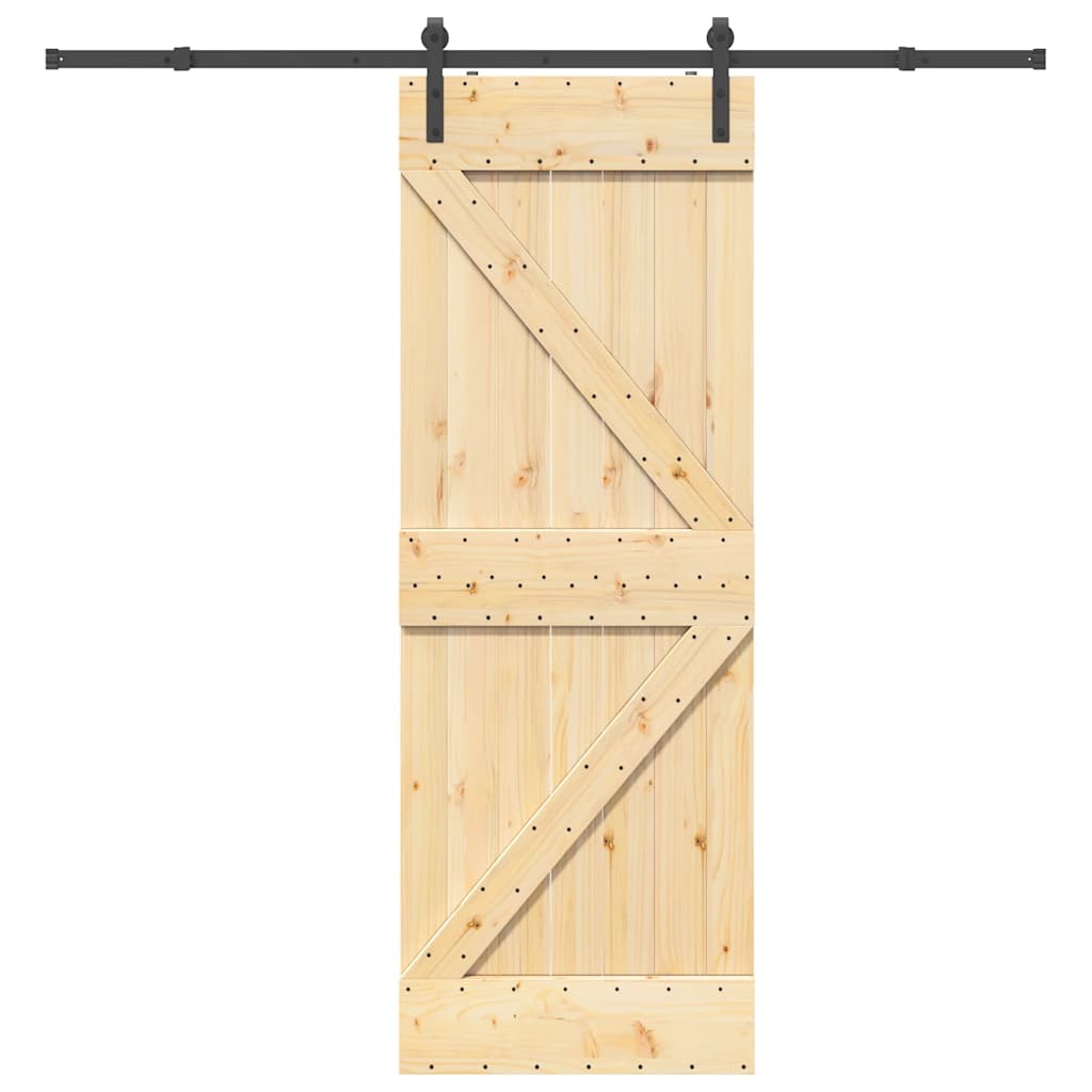 Vetonek Puerta corredera con herrajes madera maciza de pino 70x210 cm