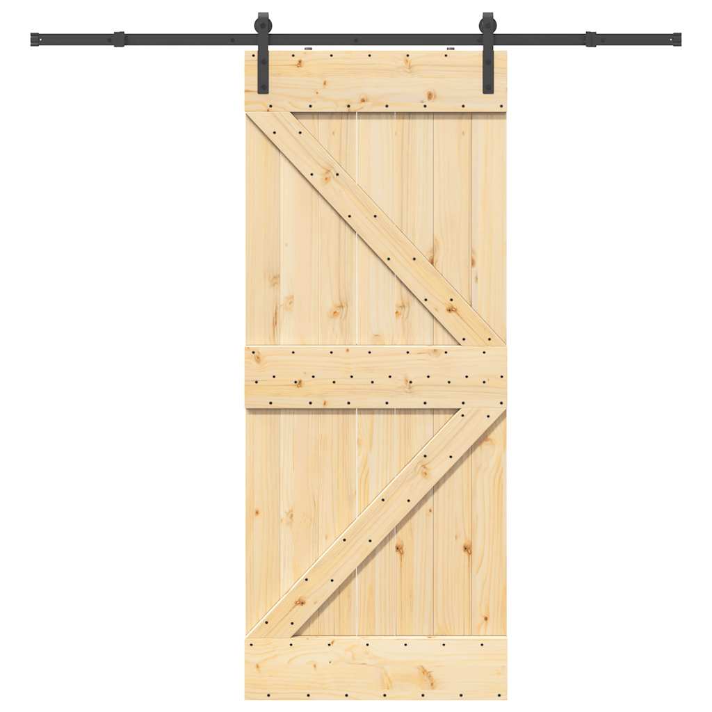 Vetonek Puerta corredera con herrajes madera maciza de pino 85x210 cm