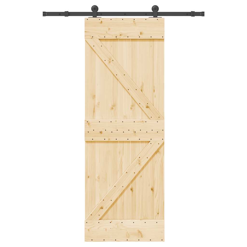 Vetonek Puerta corredera con herrajes madera maciza de pino 70x210 cm