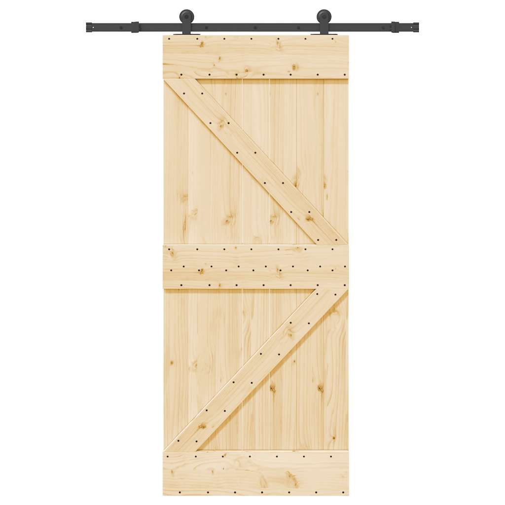 Vetonek Puerta corredera con herrajes madera maciza de pino 85x210 cm