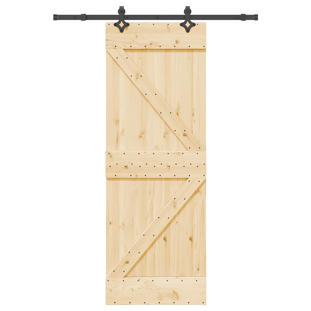 Vetonek Puerta corredera con herrajes madera maciza de pino 70x210 cm