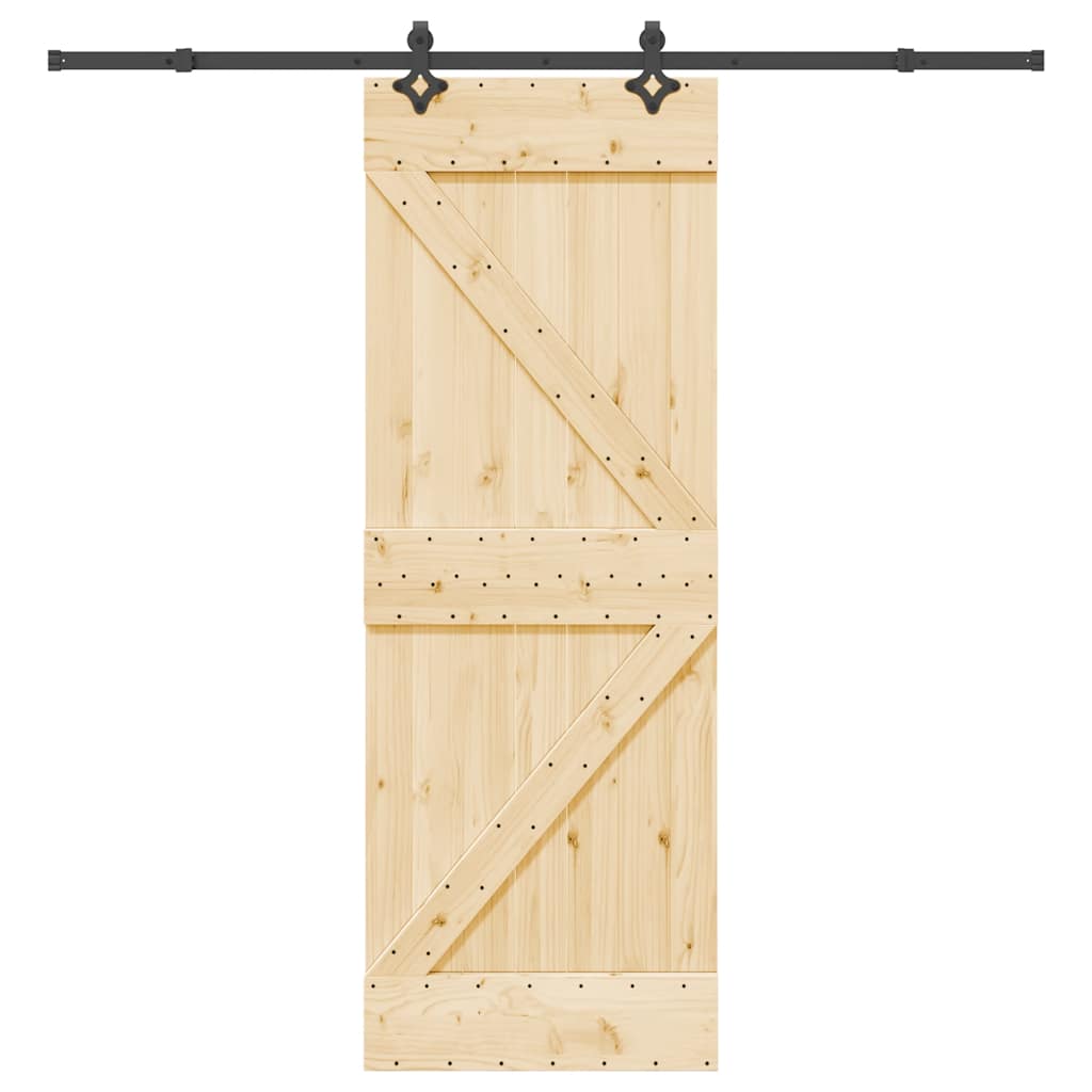 Vetonek Puerta corredera con herrajes madera maciza de pino 70x210 cm